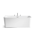 CUPC Back to Wall Freestanding Acrylic Bath Tub Standard Size Square Bathroom Indoor Bathtubs